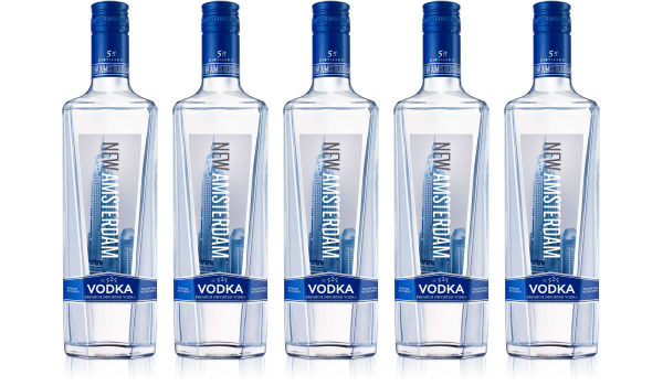 Product photography of New Amsterdam Vodka bottles