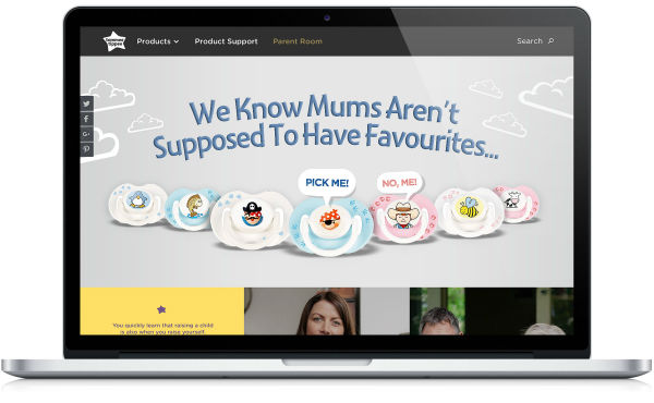 Website for Tommee Tippee brand promotion by digital agency Davison Williams